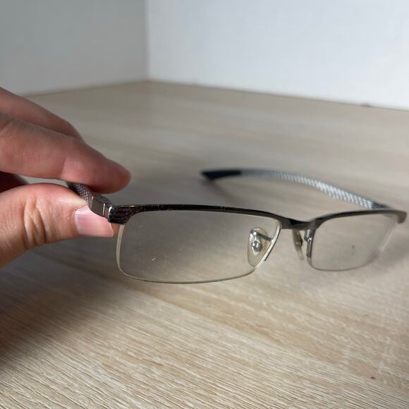 Ray-Ban RB8406 2502 Eyeglasses Carbon Fiber Silver PARTS Only 53-17-140 - Picture 10 of 11